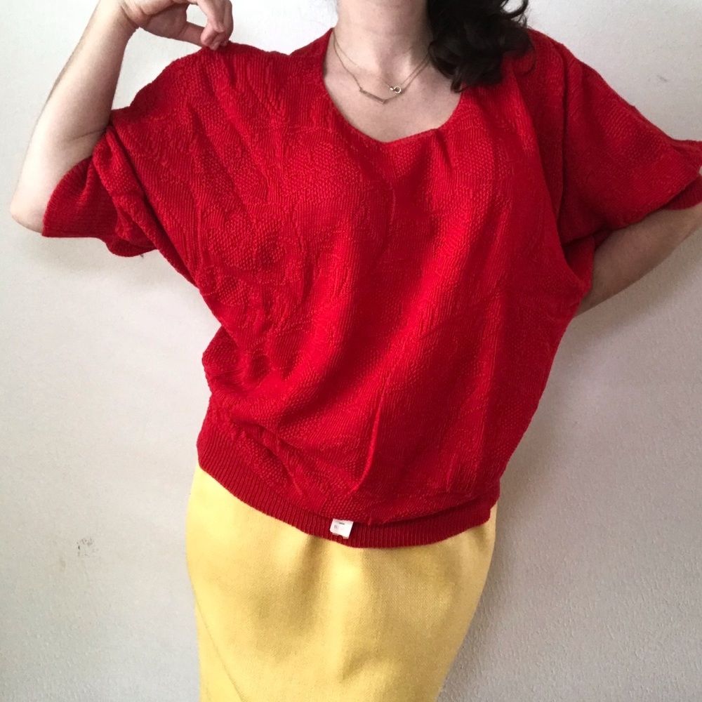 VINTAGE  Scoop Neck Knit Sweater with vintage Tags